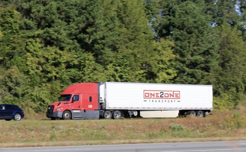 One2One Transport fleet truck at work